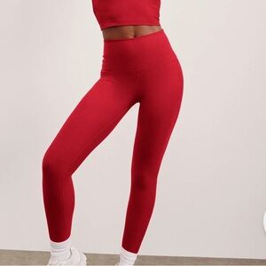 Beyond Yoga Spacedye Caught in the Midi Red Leggings